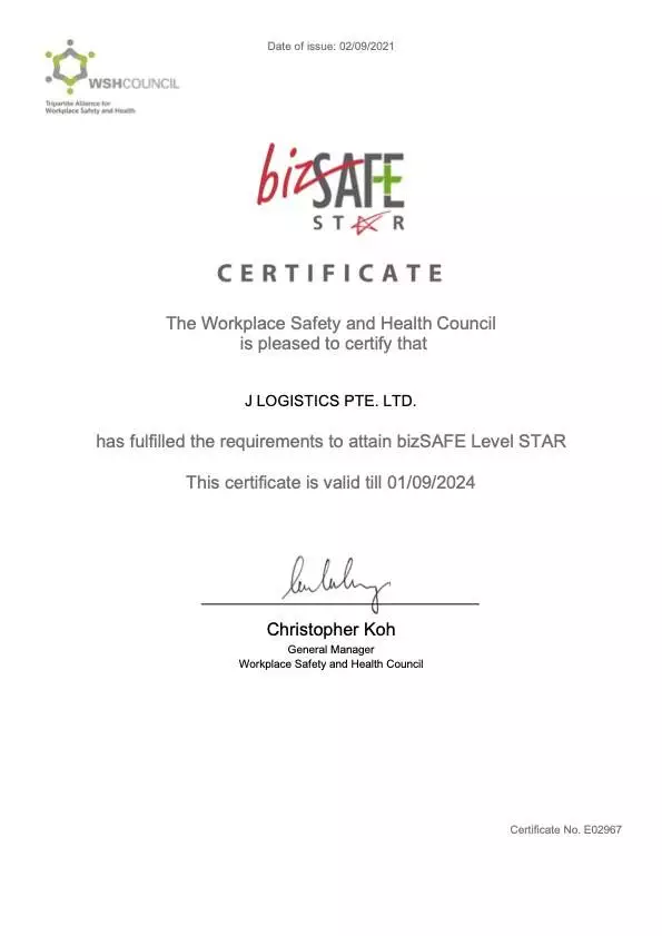E02967 (bizSAFE Star Certificate)